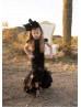 Black Satin Tulle Flower Girl Dress Birthday Party Dress Black Satin Tulle Flower Girl Dress Birthday Party Dress